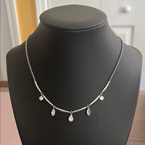 Elegant Silver Necklace with Crystal Accents